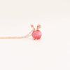 Alloy Rabbit Head Short Clavicle Necklace With Opal Inlaid And Color Preserving Plating Water Wave Chain Cute Animal Style Diamond Design