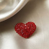 Alloy Red Love Shaped Brooch For Women With Electroplating Design