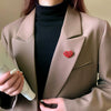 Alloy Red Love Shaped Brooch For Women With Electroplating Design
