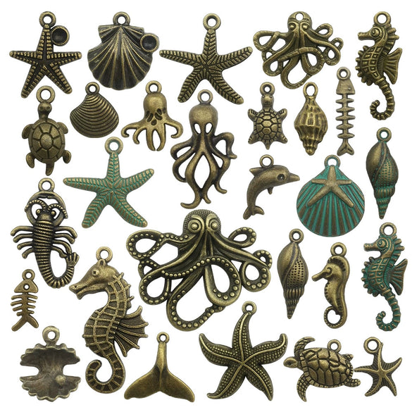 Alloy Retro Animal Style Marine Turtle Shell Jewelry Accessories With Electroplating