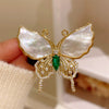 Alloy Retro Butterfly Natural Flower Style Electroplated Brooch For Women