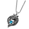 Alloy Retro Diamondencrusted Wolf Head Pendant Unisex Necklace With Pearl Chain And Electroplating Treatment