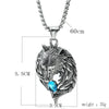 Alloy Retro Diamondencrusted Wolf Head Pendant Unisex Necklace With Pearl Chain And Electroplating Treatment
