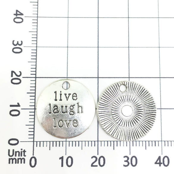 Alloy Retro English Letter Round Tag Pendant Jewelry Accessories For Necklace And Bracelet With Electroplating