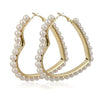 Alloy Retro Fashion Heart Circle Electroplated Pearl Earrings