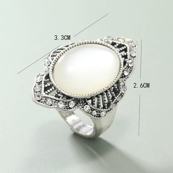 Alloy Retro Fashion Hollow Rhombus Electroplated Unisex Ring