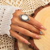 Alloy Retro Fashion Hollow Rhombus Electroplated Unisex Ring