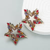 Alloy Retro Fivepointed Star Diamond Women's Earrings