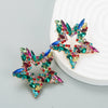 Alloy Retro Fivepointed Star Diamond Women's Earrings