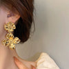 Alloy Retro Flower Electroplated Earrings For Women
