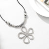Alloy Retro Flower Pendant Necklace With Geometric Pattern And Electroplating Treatment Unisex