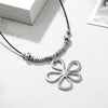 Alloy Retro Flower Pendant Necklace With Geometric Pattern And Electroplating Treatment Unisex