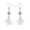 Alloy Retro Flower Style Earrings With Pearl Pendant