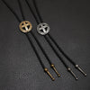 Alloy Retro Geometric Cross Bolo Tie Shirt Chain Necklace