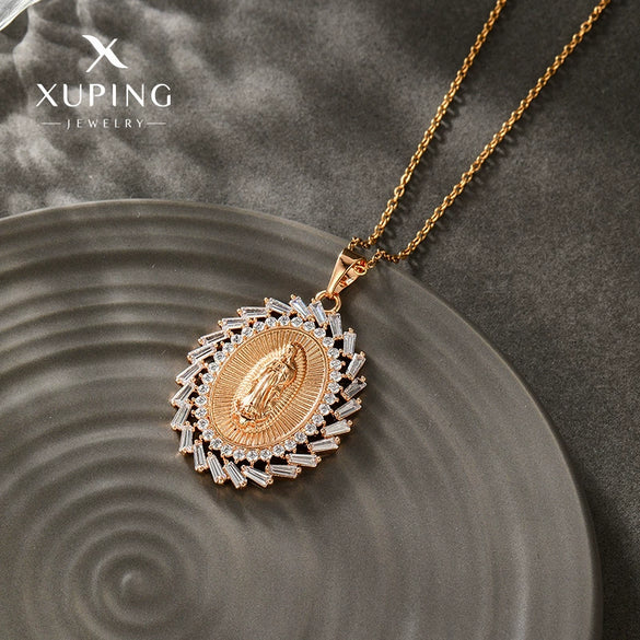Alloy Retro Geometric Electroplated Zircon Inlaid Pendant
