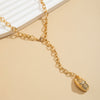 Alloy Retro Geometric Irregular Gold Peas Pendant Necklace For Women With Electroplating