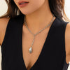 Alloy Retro Geometric Irregular Gold Peas Pendant Necklace For Women With Electroplating