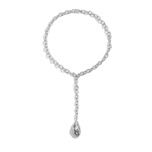 Alloy Retro Geometric Irregular Gold Peas Pendant Necklace For Women With Electroplating