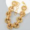 Alloy Retro Geometric Jewelry Set For Women Including Earrings Bracelet And Necklace With Electroplating