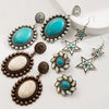 Alloy Retro Geometric Microinlay Earrings For Women