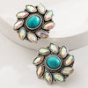 Alloy Retro Geometric Microinlay Earrings For Women