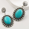 Alloy Retro Geometric Microinlay Earrings For Women