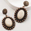 Alloy Retro Geometric Microinlay Earrings For Women