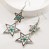 Alloy Retro Geometric Microinlay Earrings For Women