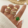 Alloy Retro Geometric Snakeshaped Diamond Ring 5Piece Set For Women