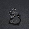 Alloy Retro Gothic Cross Open Ring Electroplated Unisex Jewelry