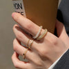 Alloy Retro Ins Style Ring Electroplated Geometric Pattern Hand Jewelry Wholesale