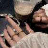 Alloy Retro Ins Style Ring Electroplated Geometric Pattern Hand Jewelry Wholesale