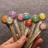 Alloy Retro Pastoral Style Dried Flower Metal Multifunctional Bookmark
