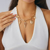 Alloy Retro Pendant Necklace With Sun Moon Star Constellation Pattern Electroplated For Women