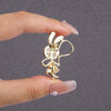 Alloy Retro Rabbit Antiexposure Brooch With Flower Shape Electroplated For Women's Summer Shirt Accessories