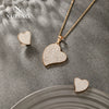 Alloy Retro Style Electroplated Heart Earrings And Pendant Jewelry Set