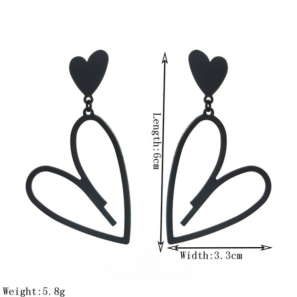 Alloy Retro Style Hollow Love Peach Heart Electroplated Women's Earrings Jewelry
