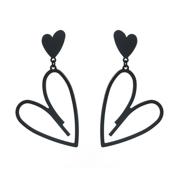 Alloy Retro Style Hollow Love Peach Heart Electroplated Women's Earrings Jewelry