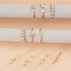 Alloy Rhinestone Acrylic Drill Retro Simple Electroplated Unisex And Women's Mans Star Mans Crescent Ring
