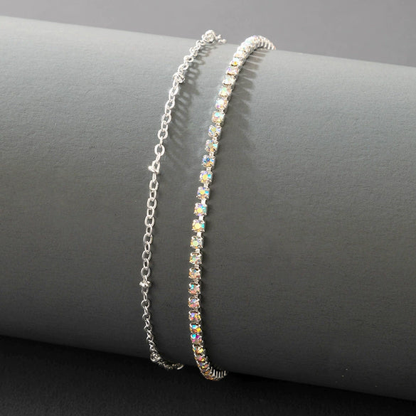 Alloy Rhinestone Anklet Geometric Style Unisex Foot Decoration