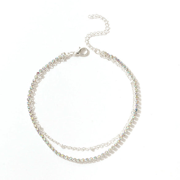 Alloy Rhinestone Anklet Geometric Style Unisex Foot Decoration