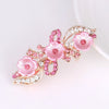 Alloy Rhinestone Bow Pearl Flower Crystal Hairpin For Women Electroplated Hair Accessory