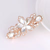 Alloy Rhinestone Bow Pearl Flower Crystal Hairpin For Women Electroplated Hair Accessory