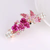 Alloy Rhinestone Bow Pearl Flower Crystal Hairpin For Women Electroplated Hair Accessory