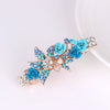 Alloy Rhinestone Bow Pearl Flower Crystal Hairpin For Women Electroplated Hair Accessory