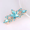 Alloy Rhinestone Bow Pearl Flower Crystal Hairpin For Women With Electroplating
