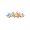 Alloy Rhinestone Bow Pearl Flower Crystal Hairpin For Women With Electroplating