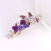 Alloy Rhinestone Bow Pearl Flower Crystal Hairpin For Women With Electroplating