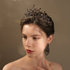 Alloy Rhinestone Bridal Tiara Baroque Vintage Black Crown Wedding Dress Accessories