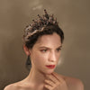 Alloy Rhinestone Bridal Tiara Baroque Vintage Black Crown Wedding Dress Accessories